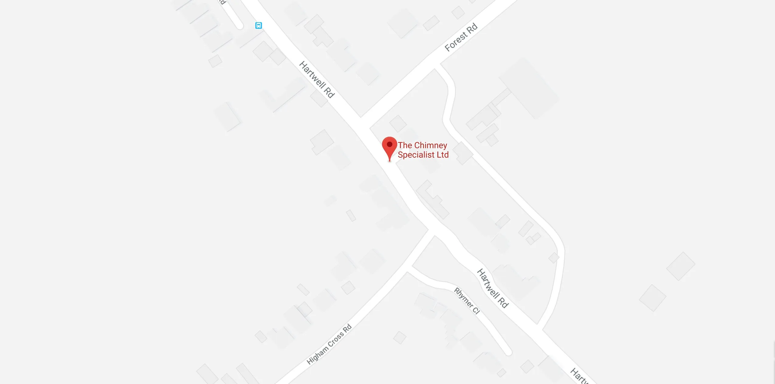 Map showing The Chimney Specialist Ltd on Hartwell Road, Hanslope. Opens Google Maps.